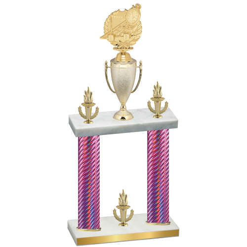 Double Pink Carbon Fiber Victory Swimming Trophy