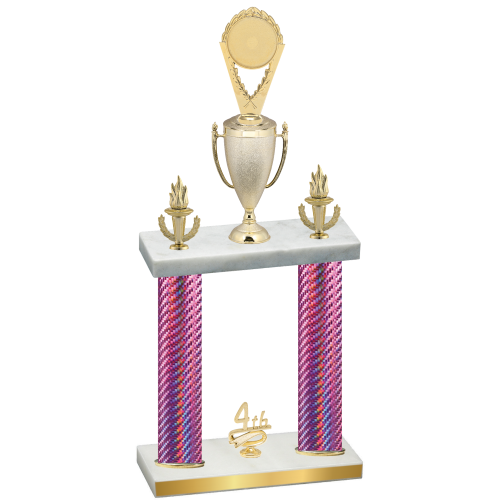 Double Pink Carbon Fiber Fourth Place Insert Trophy