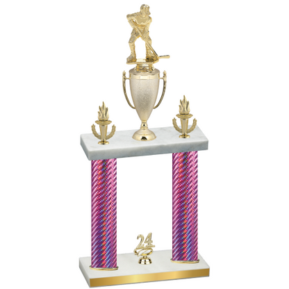 Double Pink Carbon Fiber Year Hockey Trophy