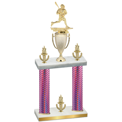 Double Pink Carbon Fiber Victory Lacrosse Trophy