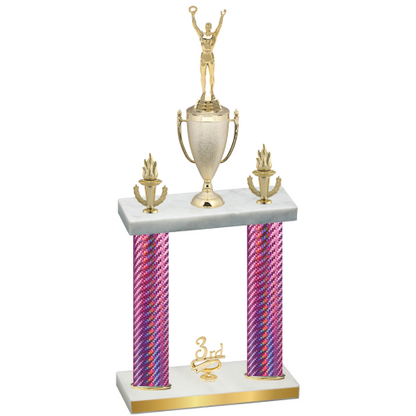 Double Pink Carbon Fiber Third Place Victory Trophy