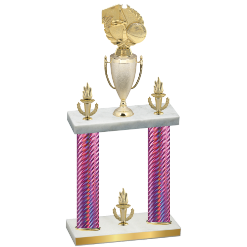 Double Pink Carbon Fiber Victory Basketball Trophy