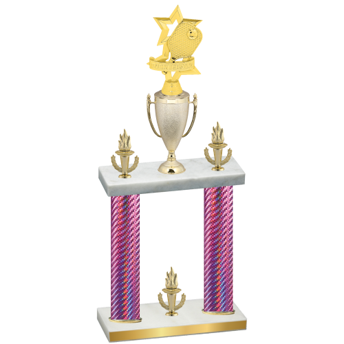 Double Pink Carbon Fiber Victory Pickleball Trophy