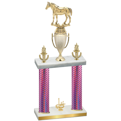 Double Pink Carbon Fiber First Place Horses Trophy