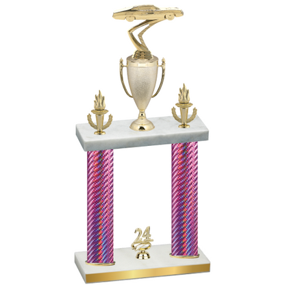 Double Pink Carbon Fiber Year Cars Trophy