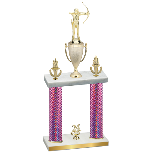 Double Pink Carbon Fiber Year Archery Trophy