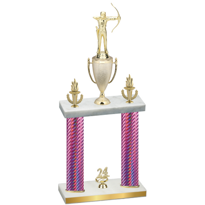 Double Pink Carbon Fiber Year Archery Trophy