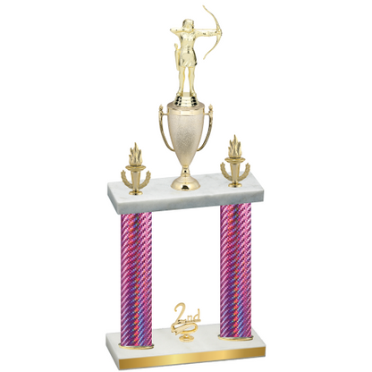 Double Pink Carbon Fiber Second Place Archery Trophy
