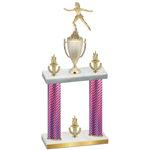 Double Pink Carbon Fiber Victory Skater Trophy