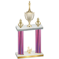 Double Pink Carbon Fiber Third Place Chess Trophy