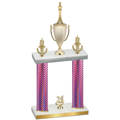 Double Pink Carbon Fiber Year Chess Trophy