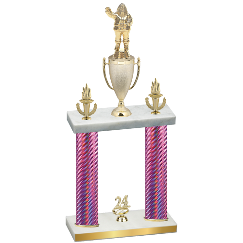 Double Pink Carbon Fiber Year Holiday Trophy