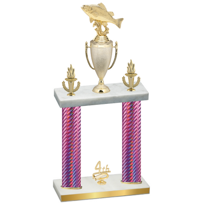 Double Pink Carbon Fiber Fourth Place Fishing Trophy