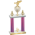 Double Pink Carbon Fiber Fourth Place Fishing Trophy