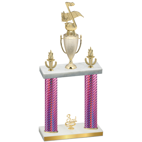 Double Pink Carbon Fiber Third Place Music Trophy