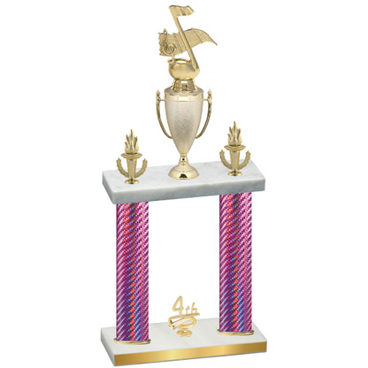 Double Pink Carbon Fiber Fourth Place Music Trophy