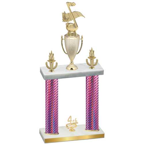 Double Pink Carbon Fiber Fourth Place Music Trophy