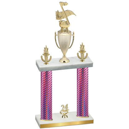 Double Pink Carbon Fiber Year Music Trophy