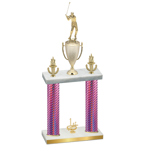 Double Pink Carbon Fiber First Place Golf Trophy