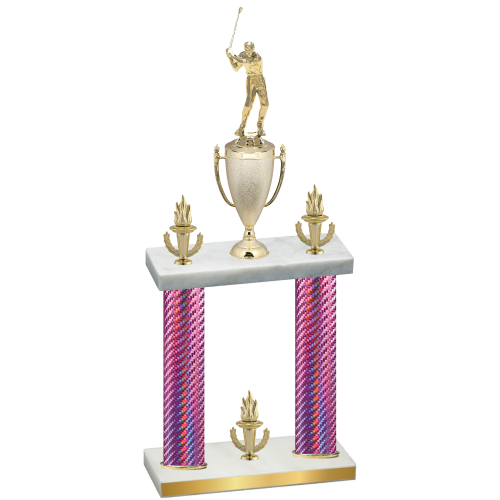 Double Pink Carbon Fiber Victory Golf Trophy