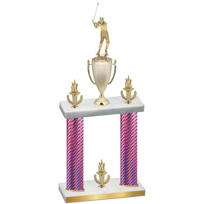 Double Pink Carbon Fiber Victory Golf Trophy