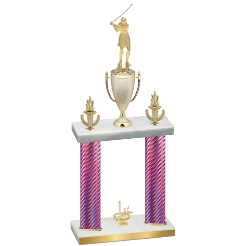 Double Pink Carbon Fiber First Place Golf Trophy