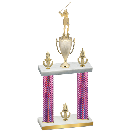 Double Pink Carbon Fiber Victory Golf Trophy