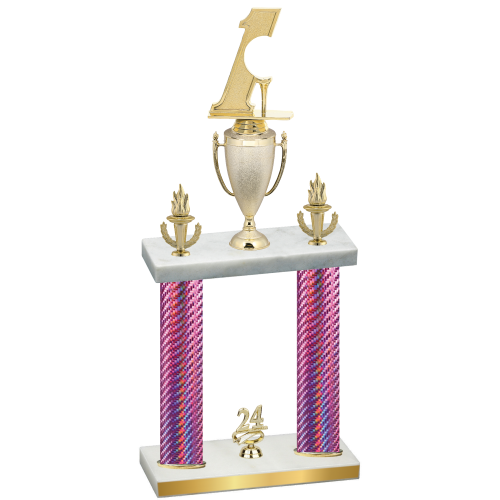 Double Pink Carbon Fiber Year Golf Trophy