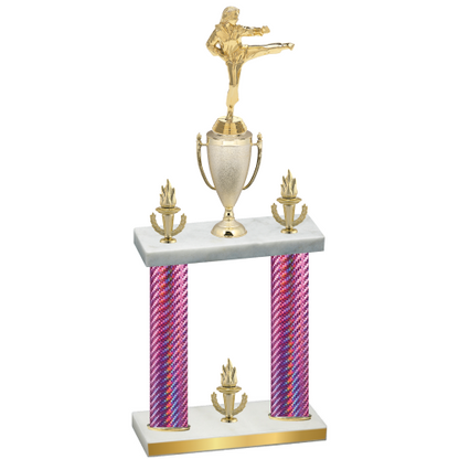Double Pink Carbon Fiber Victory Karate Trophy