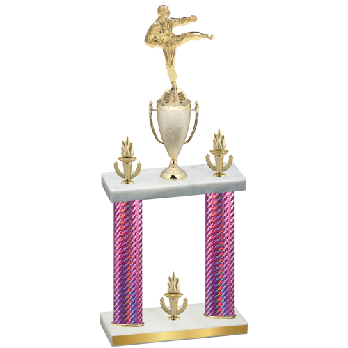 Double Pink Carbon Fiber Victory Karate Trophy