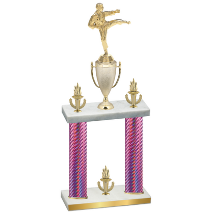 Double Pink Carbon Fiber Victory Karate Trophy
