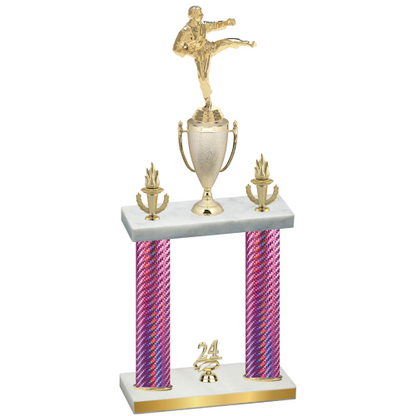 Double Pink Carbon Fiber Year Karate Trophy