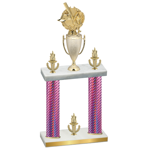 Double Pink Carbon Fiber Victory Baseball Trophy