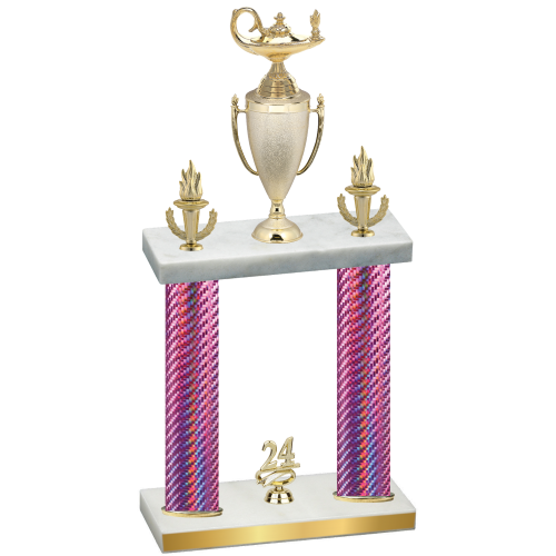 Double Pink Carbon Fiber Year Academics Trophy