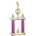 Double Pink Carbon Fiber Victory Baseball Trophy