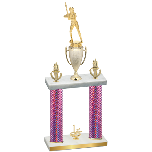 Double Pink Carbon Fiber First Place Softball Trophy