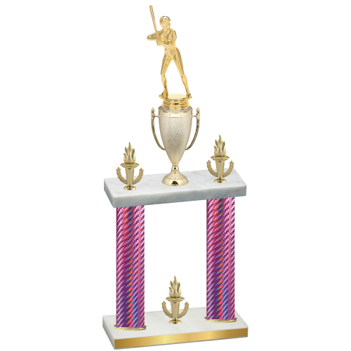 Double Pink Carbon Fiber Victory Softball Trophy