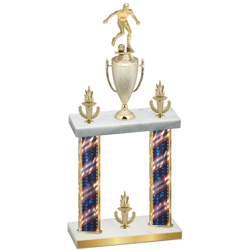 Double Flag USA Victory Soccer Trophy