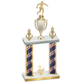 Double Flag USA Second Place Soccer Trophy