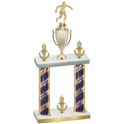 Double Flag USA Victory Soccer Trophy