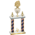 Double Flag USA Second Place Soccer Trophy