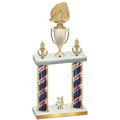 Double Flag USA Year Soccer Trophy