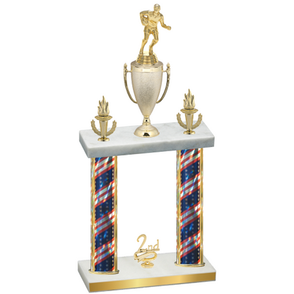 Double Flag USA Second Place Rugby Trophy