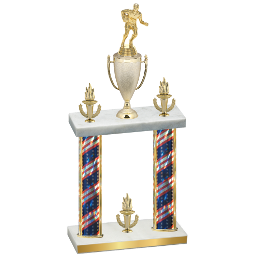 Double Flag USA Victory Rugby Trophy