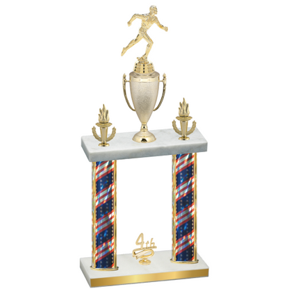 Double Flag USA Fourth Place Running Trophy