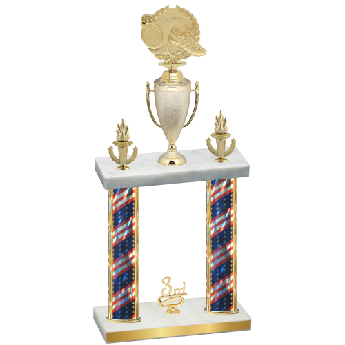 Double Flag USA Third Place Running Trophy