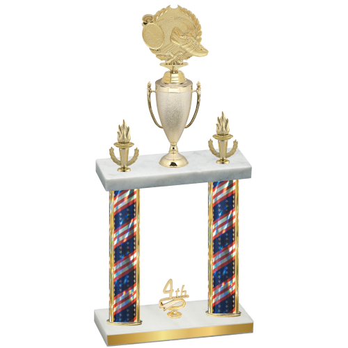 Double Flag USA Fourth Place Running Trophy