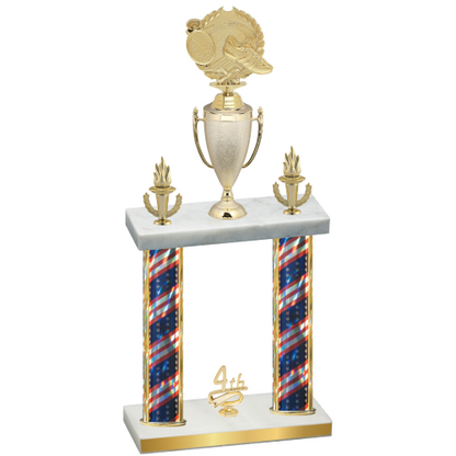 Double Flag USA Fourth Place Running Trophy