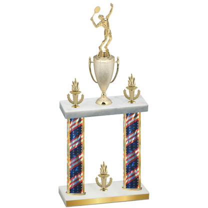 Double Flag USA Victory Tennis Trophy