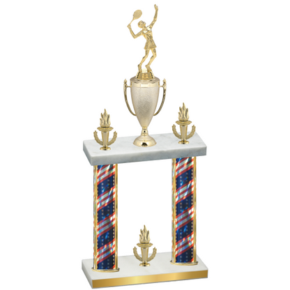 Double Flag USA Victory Tennis Trophy
